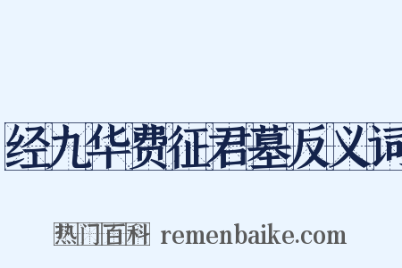 经九华费征君墓反义词是什么意思的图片